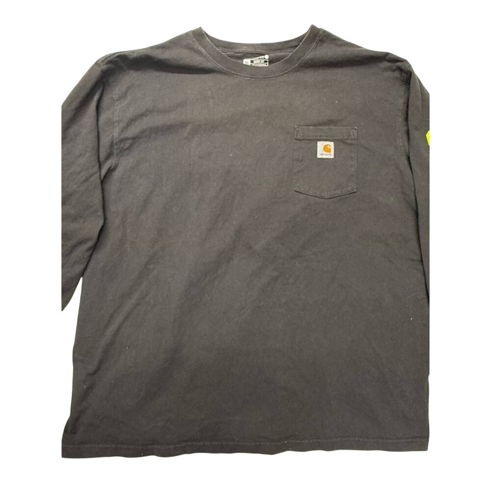 Carhartt Men’s Long Sleeve Pocket Tee in Black with Logo Patch Men's 3XL